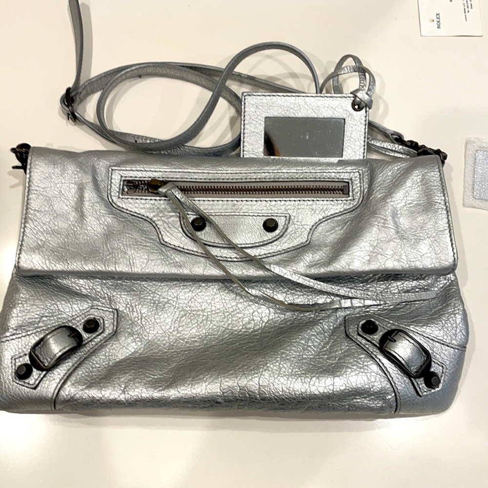 Balenciaga silver crossbody